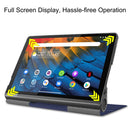 For Lenovo Yoga Smart Tab Custer Texture Horizontal Flip Leather Case with Two-folding Holder(Dark Blue)