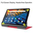 For Lenovo Yoga Smart Tab Custer Texture Horizontal Flip Leather Case with Two-folding Holder(Red)