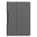 For Lenovo Yoga Smart Tab Custer Texture Horizontal Flip Leather Case with Two-folding Holder(Grey)
