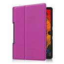 For Lenovo Yoga Smart Tab Custer Texture Horizontal Flip Leather Case with Two-folding Holder(Purple)