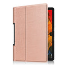 For Lenovo Yoga Smart Tab Custer Texture Horizontal Flip Leather Case with Two-folding Holder(Rose Gold)