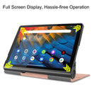 For Lenovo Yoga Smart Tab Custer Texture Horizontal Flip Leather Case with Two-folding Holder(Rose Gold)
