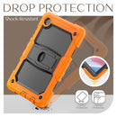 Shockproof Colorful Silica Gel + PC Protective Case with Holder & Shoulder Strap For Samsung Galaxy A7 Lite T220 / T225(Orange)