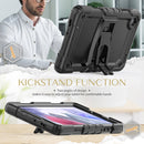 Shockproof Colorful Silica Gel + PC Protective Case with Holder & Shoulder Strap For Samsung Galaxy A7 Lite T220 / T225(Black)