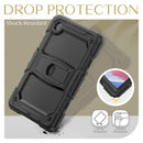 Shockproof Colorful Silica Gel + PC Protective Case with Holder & Shoulder Strap For Samsung Galaxy A7 Lite T220 / T225(Black)