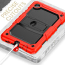 Shockproof Colorful Silica Gel + PC Protective Case with Holder & Shoulder Strap For Samsung Galaxy A7 Lite T220 / T225(Red)