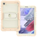 Shockproof Colorful Silica Gel + PC Protective Case with Holder & Shoulder Strap For Samsung Galaxy A7 Lite T220 / T225(Rose Gold)