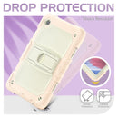 Shockproof Colorful Silica Gel + PC Protective Case with Holder & Shoulder Strap For Samsung Galaxy A7 Lite T220 / T225(Rose Gold)