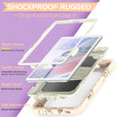 Shockproof Colorful Silica Gel + PC Protective Case with Holder & Shoulder Strap For Samsung Galaxy A7 Lite T220 / T225(Rose Gold)