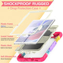 Shockproof Colorful Silica Gel + PC Protective Case with Holder & Shoulder Strap For Samsung Galaxy A7 Lite T220 / T225(Colorful Red)