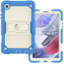 Shockproof Colorful Silica Gel + PC Protective Case with Holder & Shoulder Strap For Samsung Galaxy A7 Lite T220 / T225(Cyan Blue)