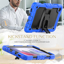 Shockproof Colorful Silica Gel + PC Protective Case with Holder & Shoulder Strap For Samsung Galaxy A7 Lite T220 / T225(Dark Blue)