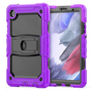 Shockproof Colorful Silica Gel + PC Protective Case with Holder & Shoulder Strap For Samsung Galaxy A7 Lite T220 / T225(Purple)