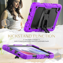 Shockproof Colorful Silica Gel + PC Protective Case with Holder & Shoulder Strap For Samsung Galaxy A7 Lite T220 / T225(Purple)