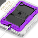 Shockproof Colorful Silica Gel + PC Protective Case with Holder & Shoulder Strap For Samsung Galaxy A7 Lite T220 / T225(Purple)