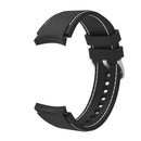 For Samsung Galaxy Watch4 / Watch4 Classic Silicone Stitching Watch Band(Black White)