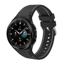 For Samsung Galaxy Watch4 / Watch4 Classic Silicone Stitching Watch Band(Black White)