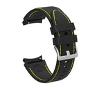 For Samsung Galaxy Watch4 / Watch4 Classic Silicone Stitching Watch Band(Black Yellow)