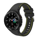 For Samsung Galaxy Watch4 / Watch4 Classic Silicone Stitching Watch Band(Black Yellow)