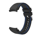 For Samsung Galaxy Watch4 / Watch4 Classic Silicone Stitching Watch Band(Black Blue)