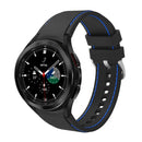 For Samsung Galaxy Watch4 / Watch4 Classic Silicone Stitching Watch Band(Black Blue)