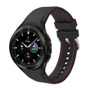 For Samsung Galaxy Watch4 / Watch4 Classic Silicone Stitching Watch Band(Black Red)