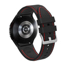 For Samsung Galaxy Watch4 / Watch4 Classic Silicone Stitching Watch Band(Black Red)
