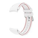 For Samsung Galaxy Watch4 / Watch4 Classic Silicone Stitching Watch Band(White Red)