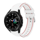 For Samsung Galaxy Watch4 / Watch4 Classic Silicone Stitching Watch Band(White Red)