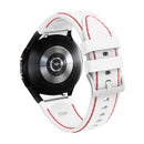 For Samsung Galaxy Watch4 / Watch4 Classic Silicone Stitching Watch Band(White Red)