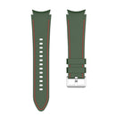 For Samsung Galaxy Watch4 / Watch4 Classic Silicone Stitching Watch Band(Army Green Red)