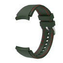 For Samsung Galaxy Watch4 / Watch4 Classic Silicone Stitching Watch Band(Army Green Red)