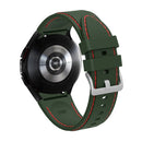 For Samsung Galaxy Watch4 / Watch4 Classic Silicone Stitching Watch Band(Army Green Red)