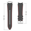 For Samsung Galaxy Watch4 / Watch4 Classic Silicone Stitching Watch Band(Army Green Red)