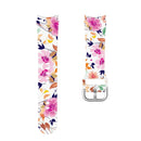 For Samsung Galaxy Watch4 / Watch4 Classic Silicone Printing Watch Band(White Background Flowers)