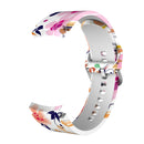 For Samsung Galaxy Watch4 / Watch4 Classic Silicone Printing Watch Band(White Background Flowers)