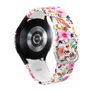 For Samsung Galaxy Watch4 / Watch4 Classic Silicone Printing Watch Band(White Background Flowers)