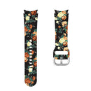 For Samsung Galaxy Watch4 / Watch4 Classic Silicone Printing Watch Band(Black Background Flowers)