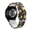 For Samsung Galaxy Watch4 / Watch4 Classic Silicone Printing Watch Band(Black Background Flowers)