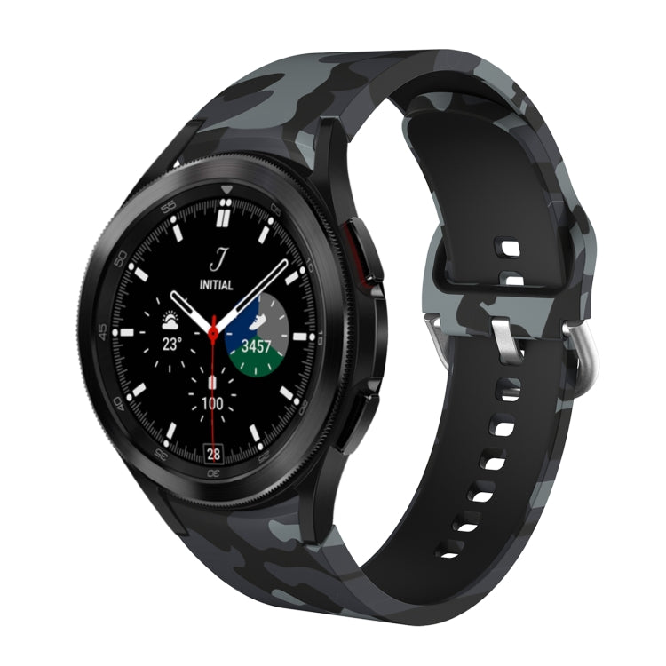 For Samsung Galaxy Watch4 / Watch4 Classic Silicone Printing Watch Band(Camouflage Grey)