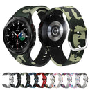 For Samsung Galaxy Watch4 / Watch4 Classic Silicone Printing Watch Band(White Background Flowers)