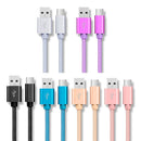 5 PCS USB to USB-C / Type-C Nylon Braided Charging Data Transmission Cable, Cable Length:2m(Black)