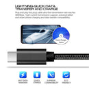 5 PCS USB to USB-C / Type-C Nylon Braided Charging Data Transmission Cable, Cable Length:2m(Black)
