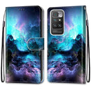 For Xiaomi Redmi 10 Coloured Drawing Cross Texture Horizontal Flip PU Leather Case with Holder & Card Slots & Wallet & Lanyard(Colorful Clouds)