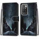 For Xiaomi Redmi 10 Coloured Drawing Cross Texture Horizontal Flip PU Leather Case with Holder & Card Slots & Wallet & Lanyard(Mountain Road Starry Sky)