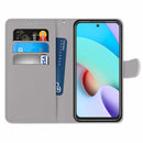For Xiaomi Redmi 10 Coloured Drawing Cross Texture Horizontal Flip PU Leather Case with Holder & Card Slots & Wallet & Lanyard(Small Gray Cat)