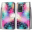 For Xiaomi Redmi 10 Coloured Drawing Cross Texture Horizontal Flip PU Leather Case with Holder & Card Slots & Wallet & Lanyard(Translucent Glass)