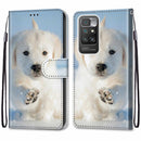 For Xiaomi Redmi 10 Coloured Drawing Cross Texture Horizontal Flip PU Leather Case with Holder & Card Slots & Wallet & Lanyard(Snow Puppy)