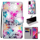 For OPPO A93 5G / A93s 5G / A54 5G / A74 5G Coloured Drawing Cross Texture Horizontal Flip PU Leather Case with Holder & Card Slots & Wallet & Lanyard(Gradient Colorful Flower)