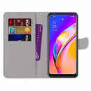 For OPPO A94 5G / A95 5G / F19 Pro+ 5G Coloured Drawing Cross Texture Horizontal Flip PU Leather Case with Holder & Card Slots & Wallet & Lanyard(Slant Hat Blue Mirror Cat)